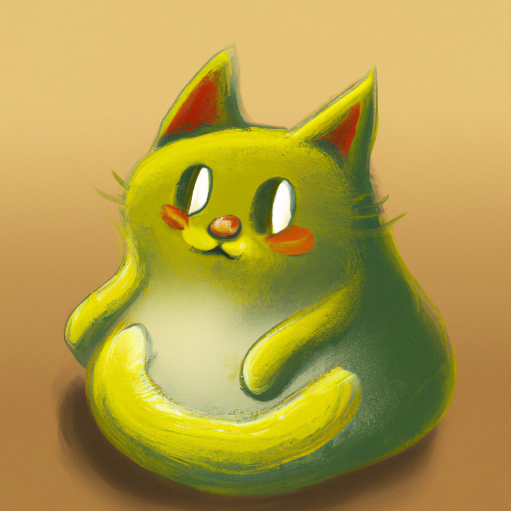 a cat with green fur